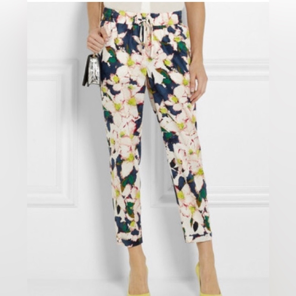 J. Crew Drawstring Pant in Cove Floral size 2